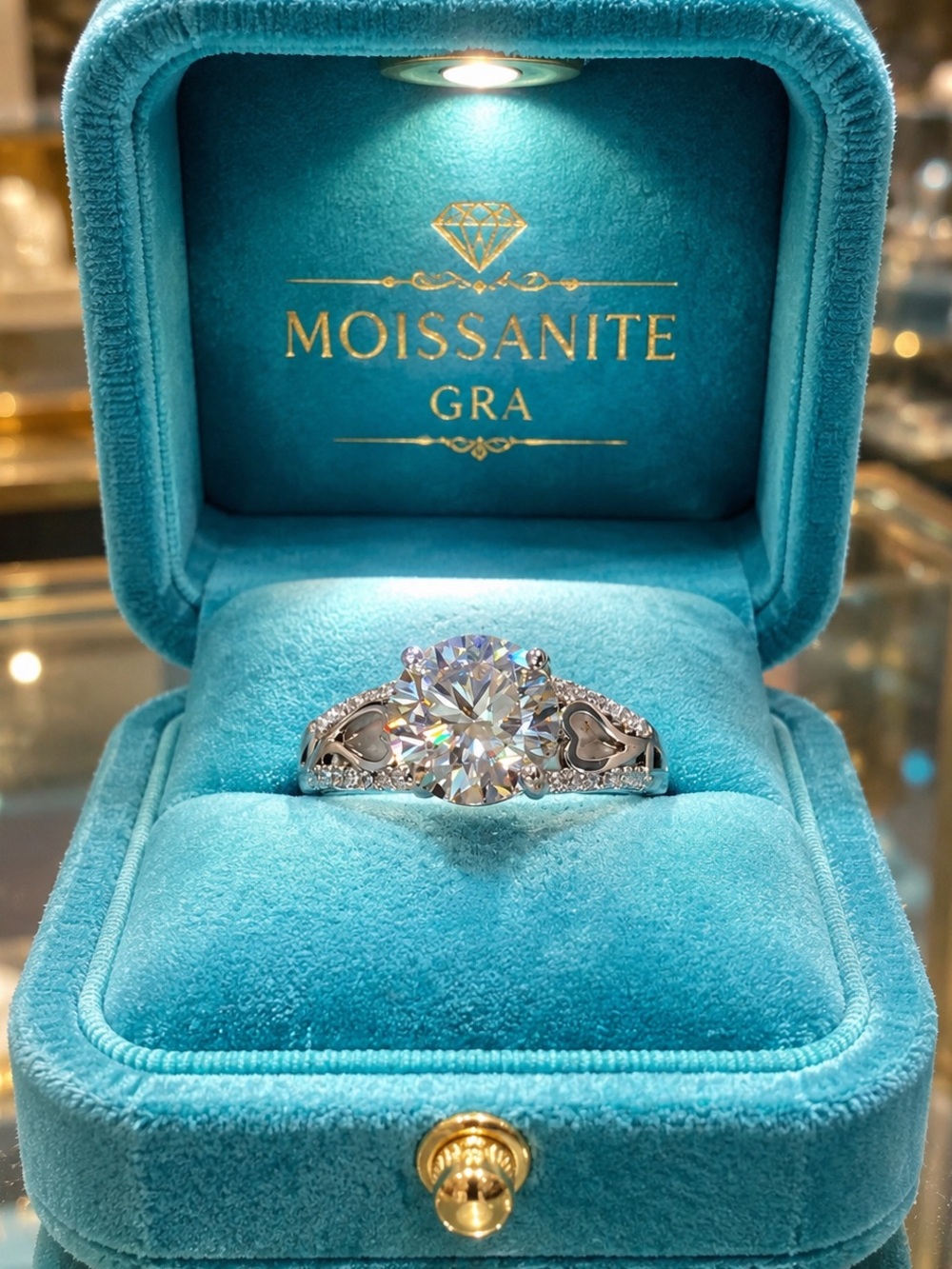 GRA Certified 3.0Ct Round D Color Moissanite Engagement Ring 925
Silver Sz 7 NWT